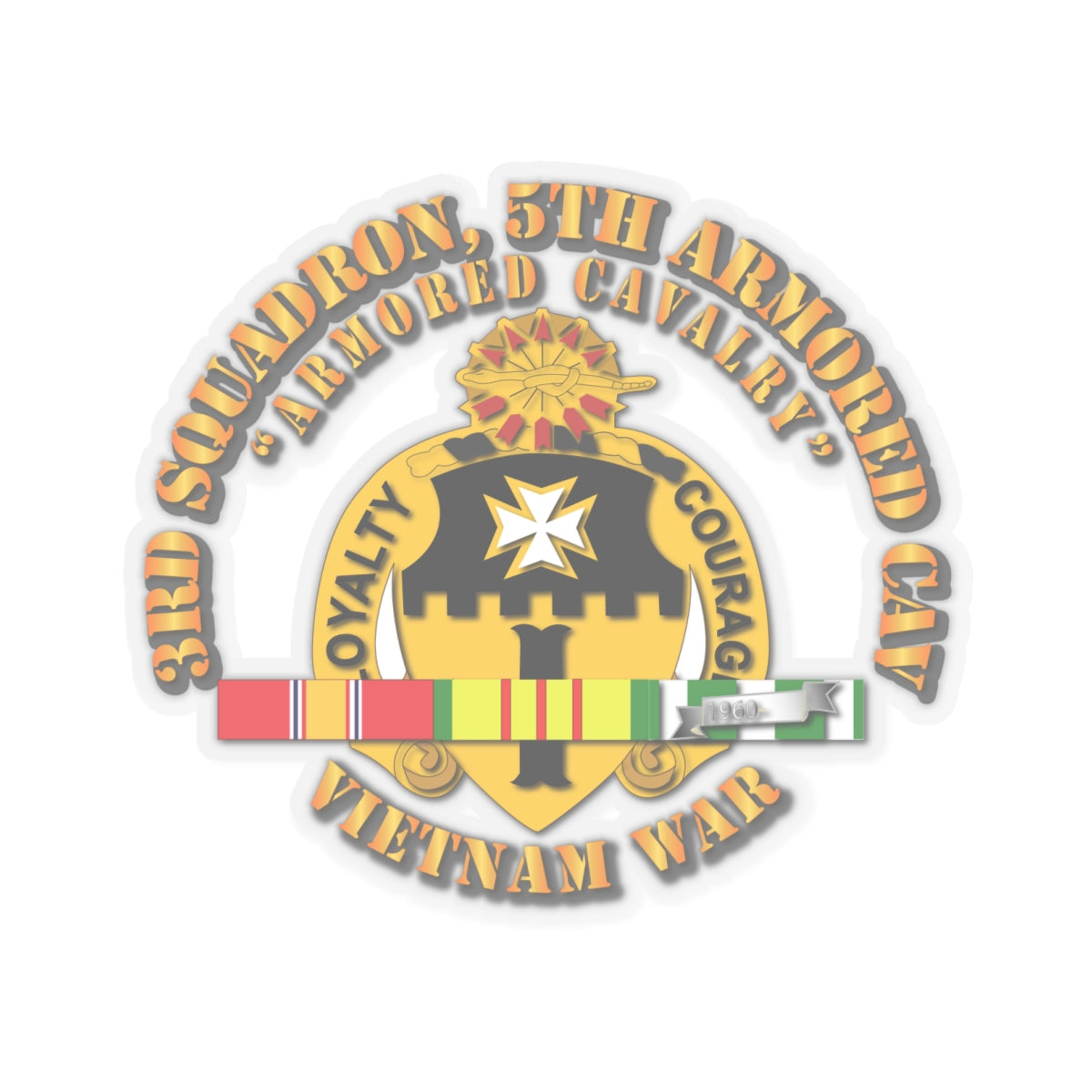 Kiss-Cut Stickers - 3rd Squadron, 5th Armored Cav w SVC
