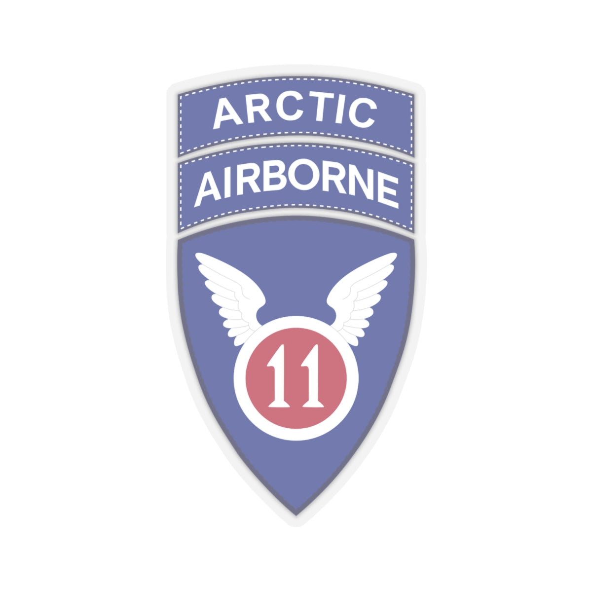 Kiss-Cut Stickers - 11th Airborne Division - SSI w Arctic Tab wo Txt X 300