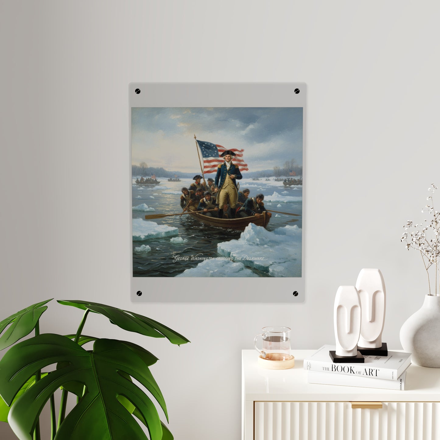 Acrylic Wall Art Panel - Washington Crossing the Delaware duing the Revolutionary War