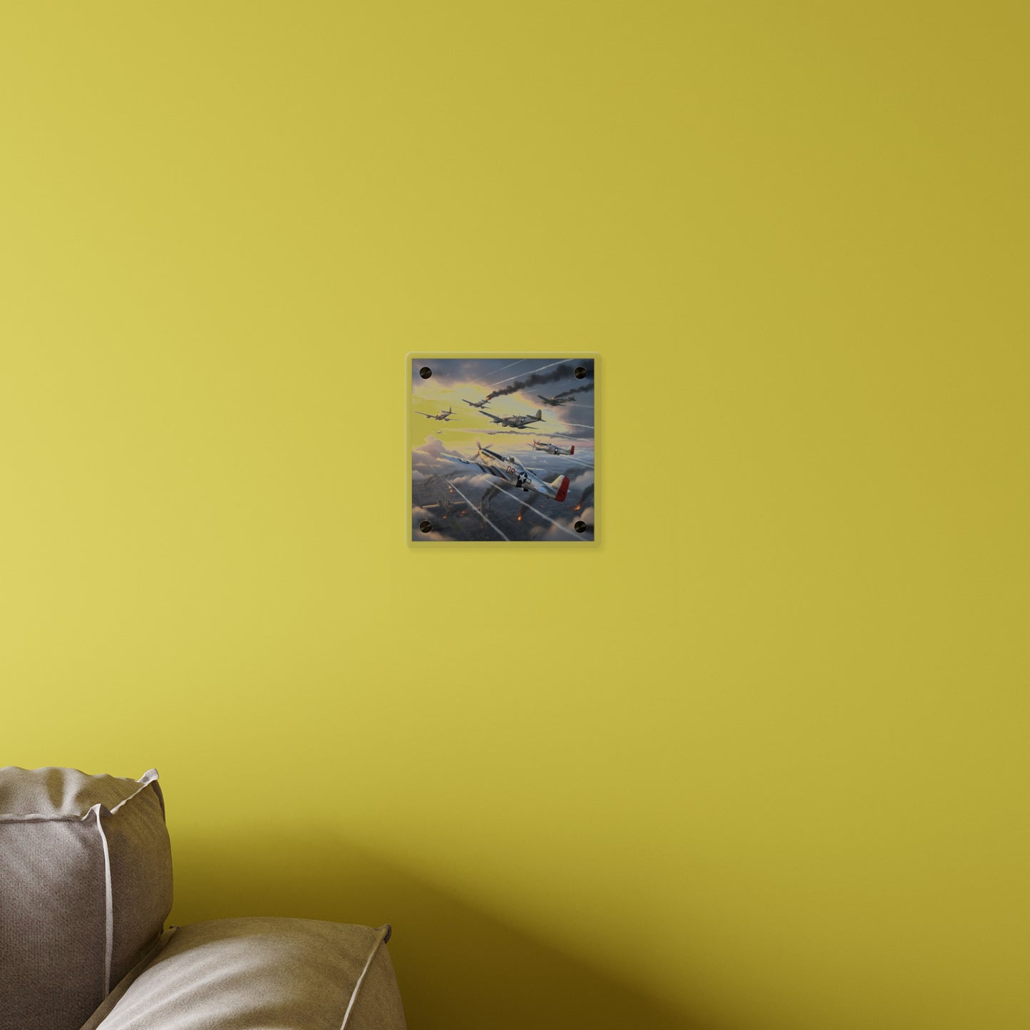 Acrylic Wall Art Panel - Red Tails in Action