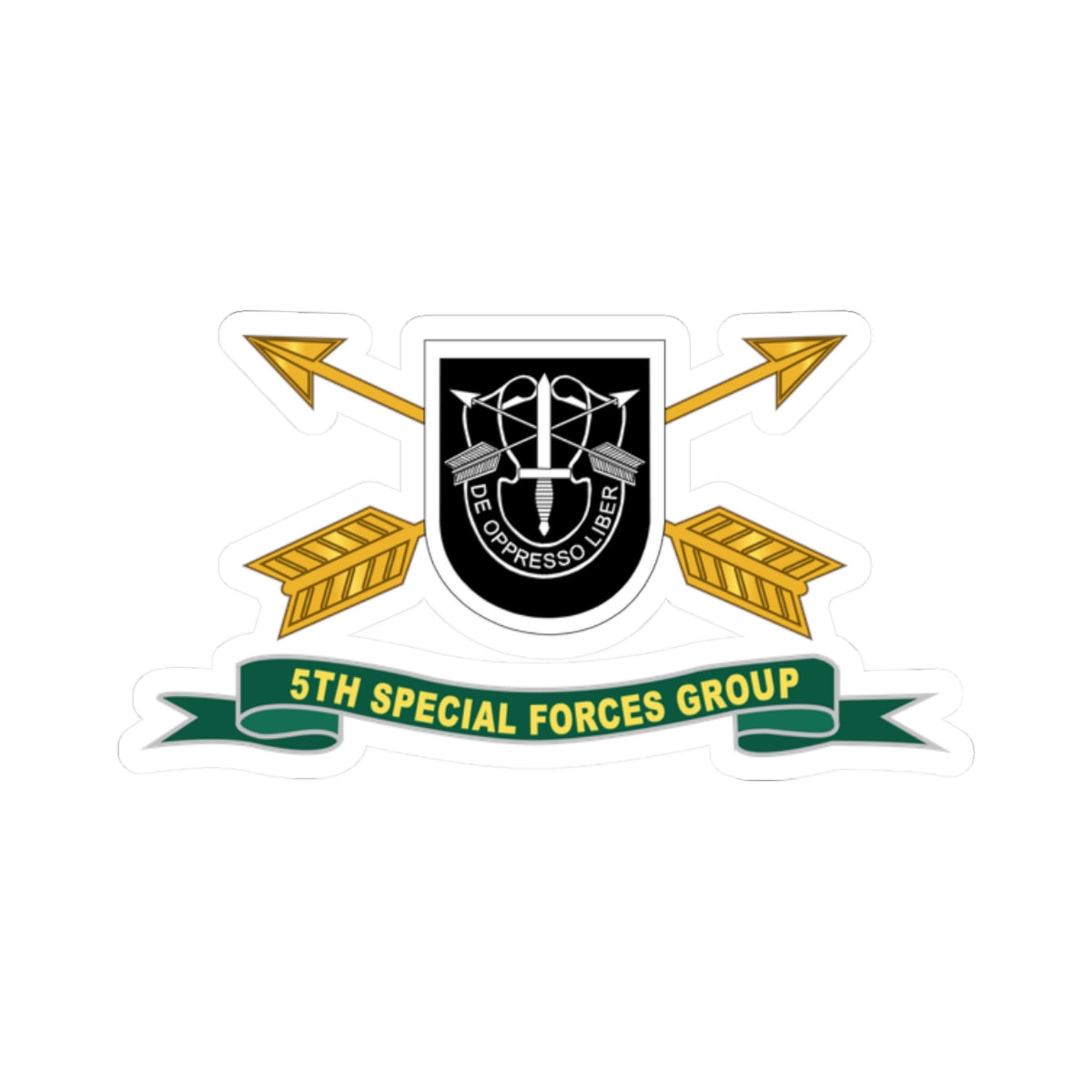 Kiss-Cut Stickers - 5th Special Forces Group - Flash w Br - Ribbon X 300