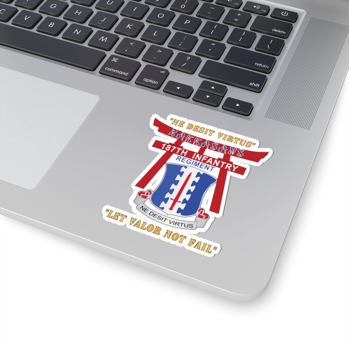 Kiss-Cut Stickers - 187th Infantry Regiment - Torii, Rakkasans, Let Valor Not Fail, English, Latin X 300