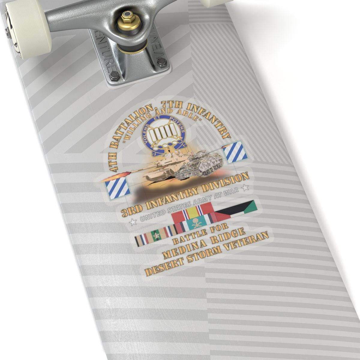 Kiss-Cut Stickers - 4th Battalion, 7th Infantry - 3rd ID - Battle Medina Ridge w M1 - M2 - Desert Storm Veteran X 300