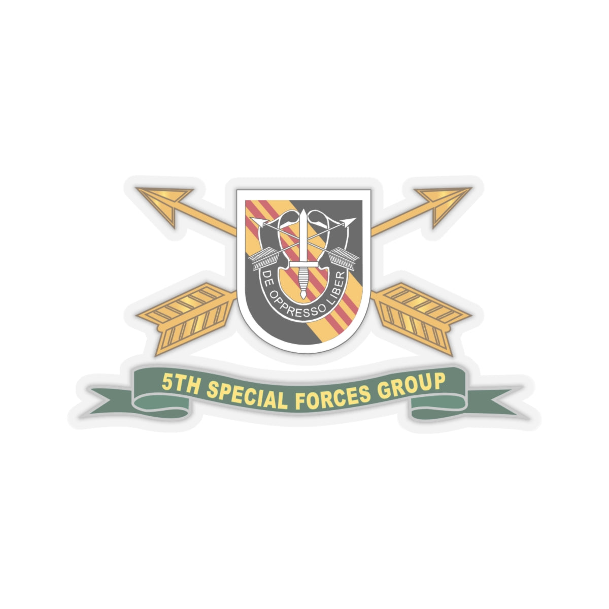 Kiss-Cut Stickers - 5th Special Forces Group - Vietnam - Flash w Br - Ribbon X 300