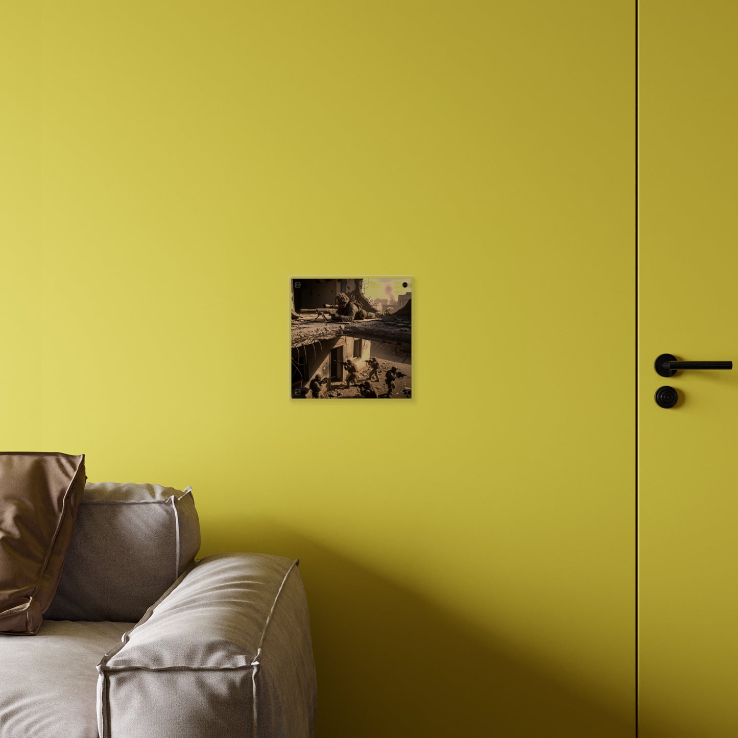 Acrylic Wall Art Panel - Marine Sniper Providing Overwatch for Breach Team