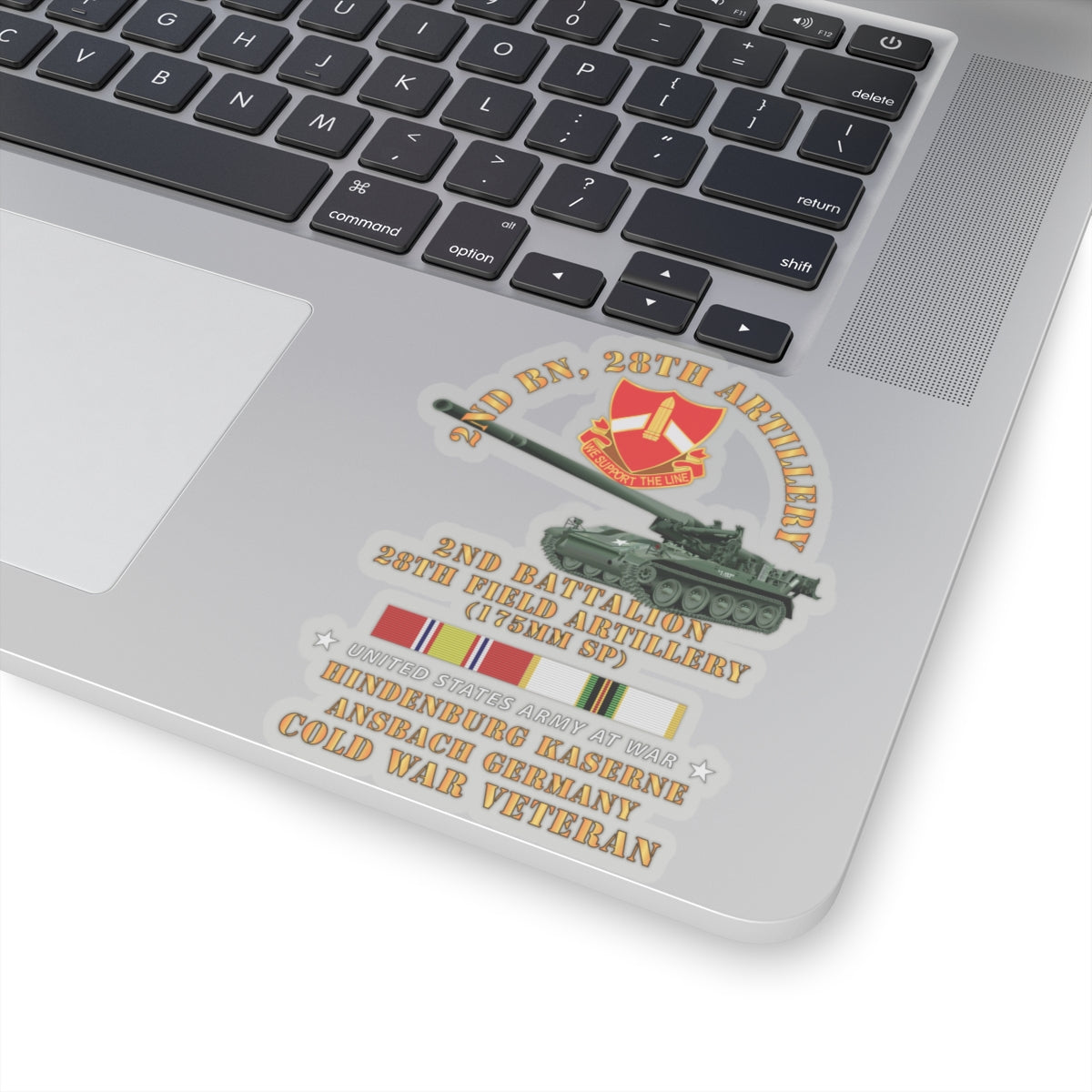 Kiss-Cut Stickers - 2nd Bn 28th Artillery - 175mm - Hindenburg Ansbach Germany w COLD SVC