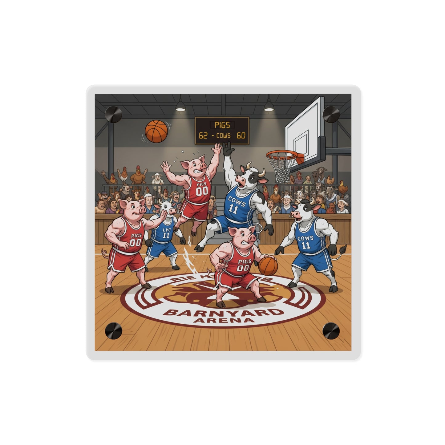 Acrylic Wall Art Panel - Pigs vs Cows