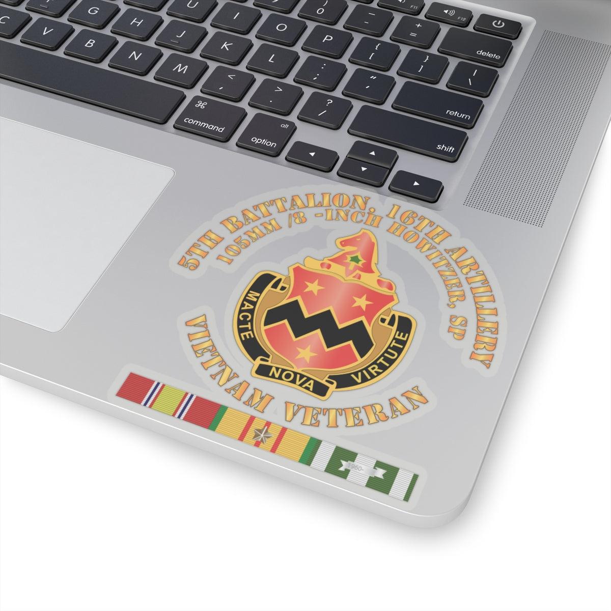 Kiss-Cut Stickers - 5th Battalion, 16th Artillery w SVC Ribbon V2
