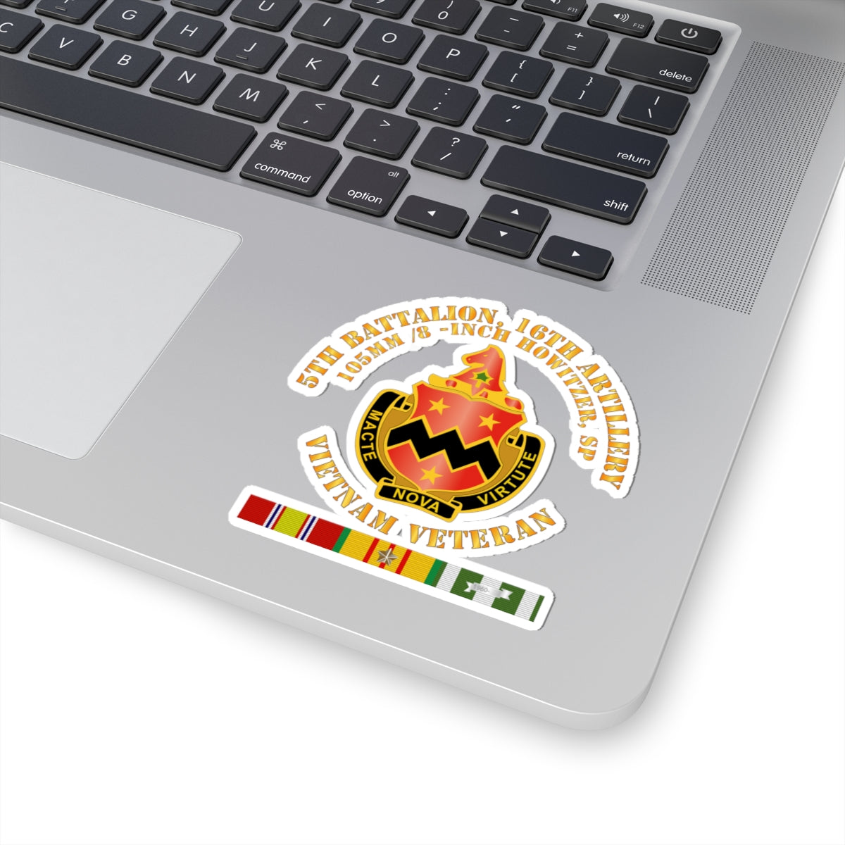 Kiss-Cut Stickers - 5th Battalion, 16th Artillery w SVC Ribbon V2