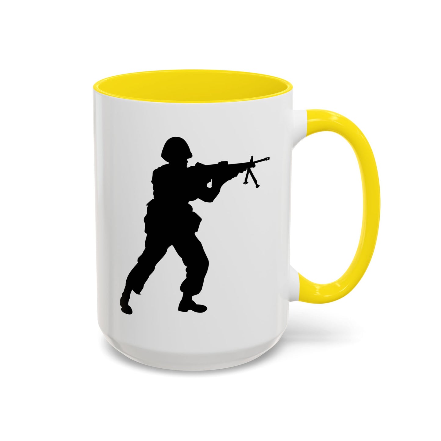 Accent Coffee Mug (11oz & 15oz) - Army - Soldier - MG Assault - Silhouette X 300