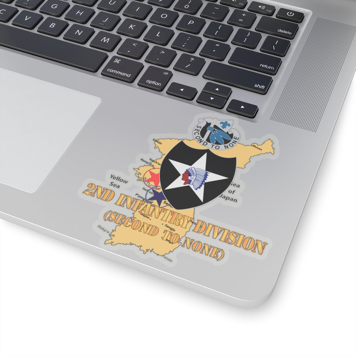 Kiss-Cut Stickers - Korea Map - 2nd Infantry Div - Second to None