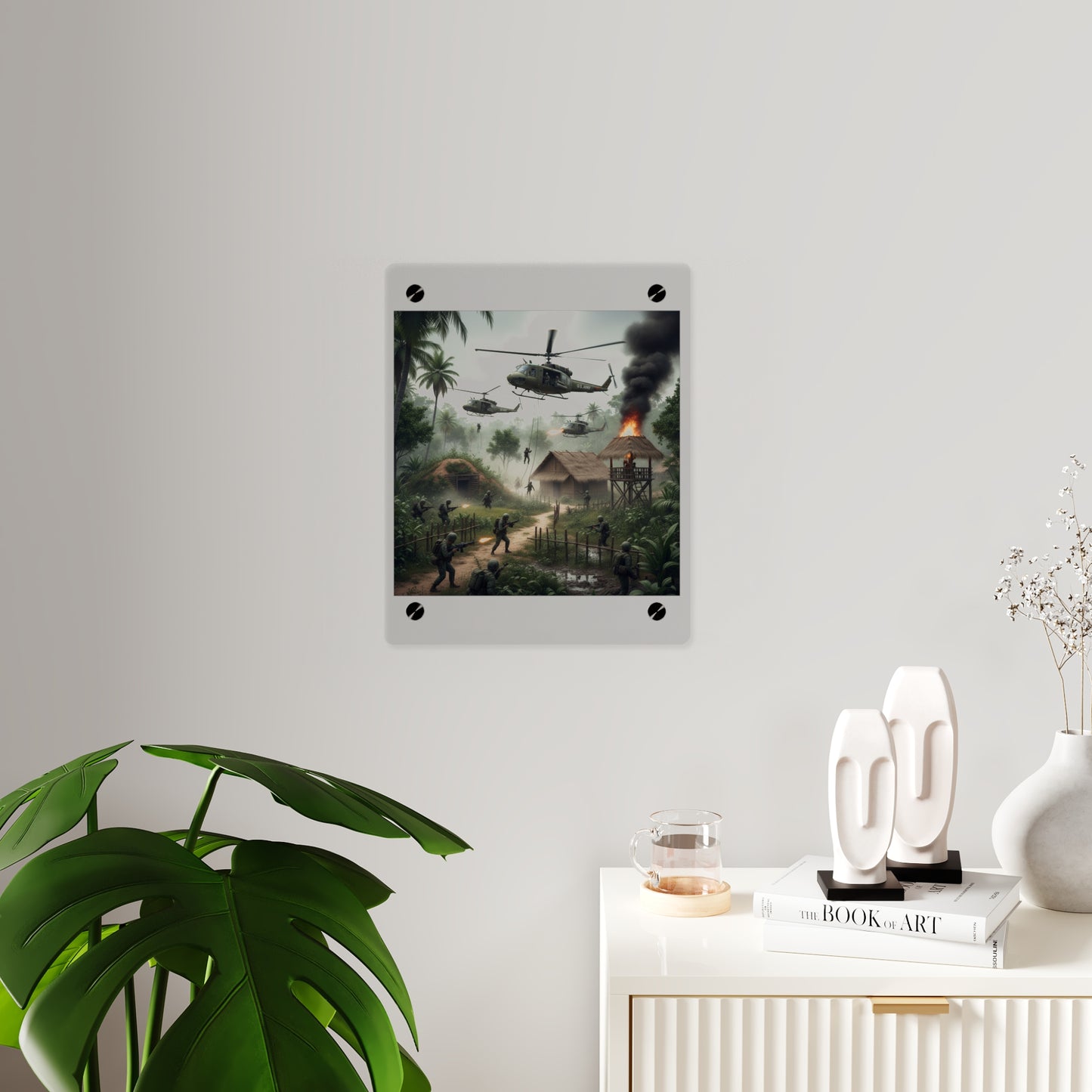Acrylic Wall Art Panel - Vietnam Village Helicopter Assault