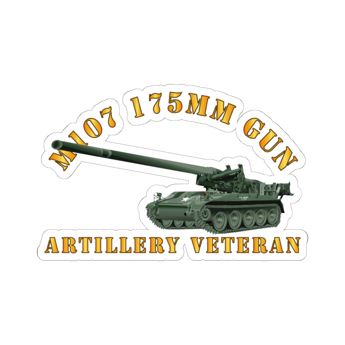 Kiss-Cut Stickers - M107 - 175mm Gun - Artillery Veteran