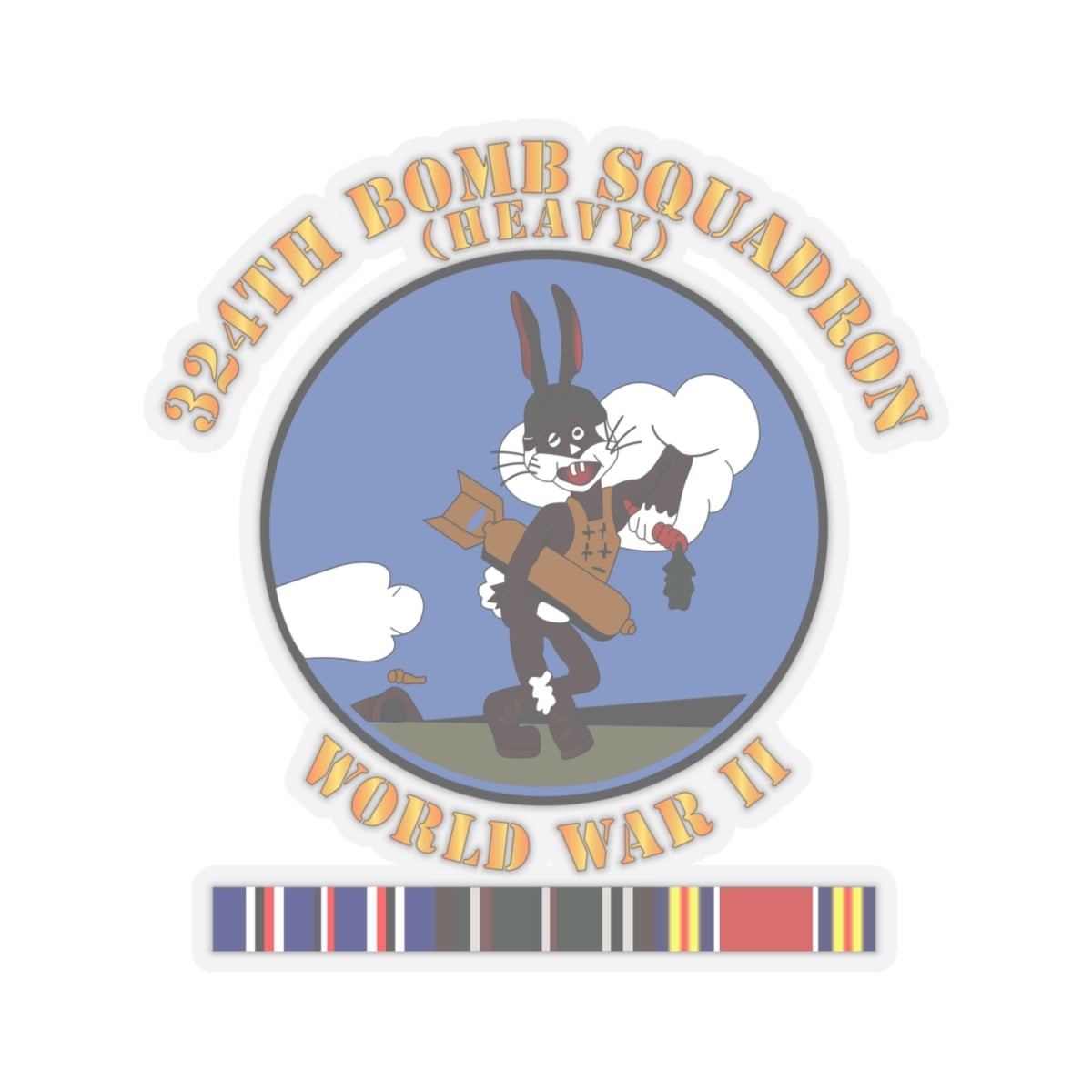Kiss-Cut Stickers - AAC - 324th Bomb Squadron - WWII w EU SVC