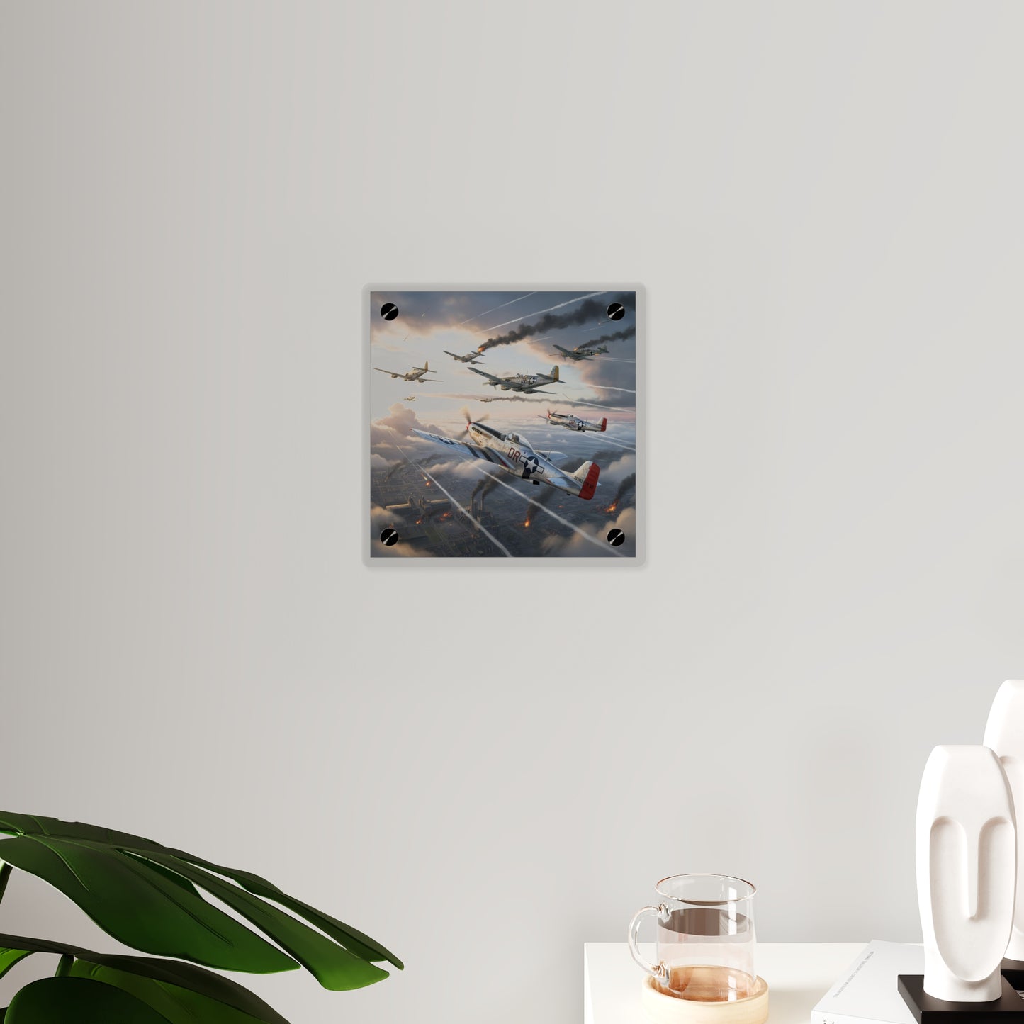 Acrylic Wall Art Panel - Red Tails in Action