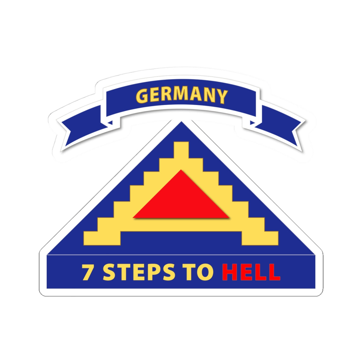 Kiss-Cut Stickers - 7th United States Army w 7 Steps Hell w Scroll