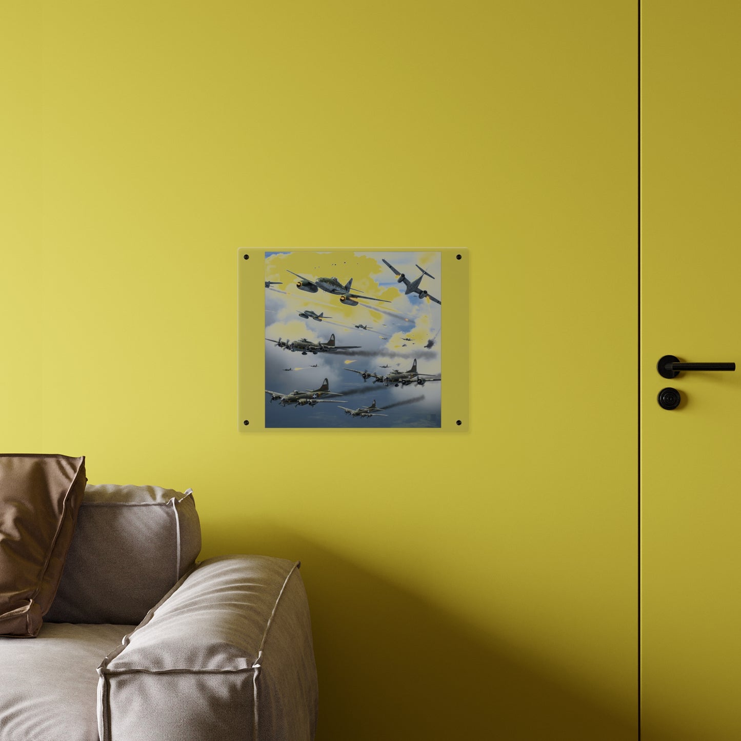 Acrylic Wall Art Panel - German jet fighters attacking US bombing formations