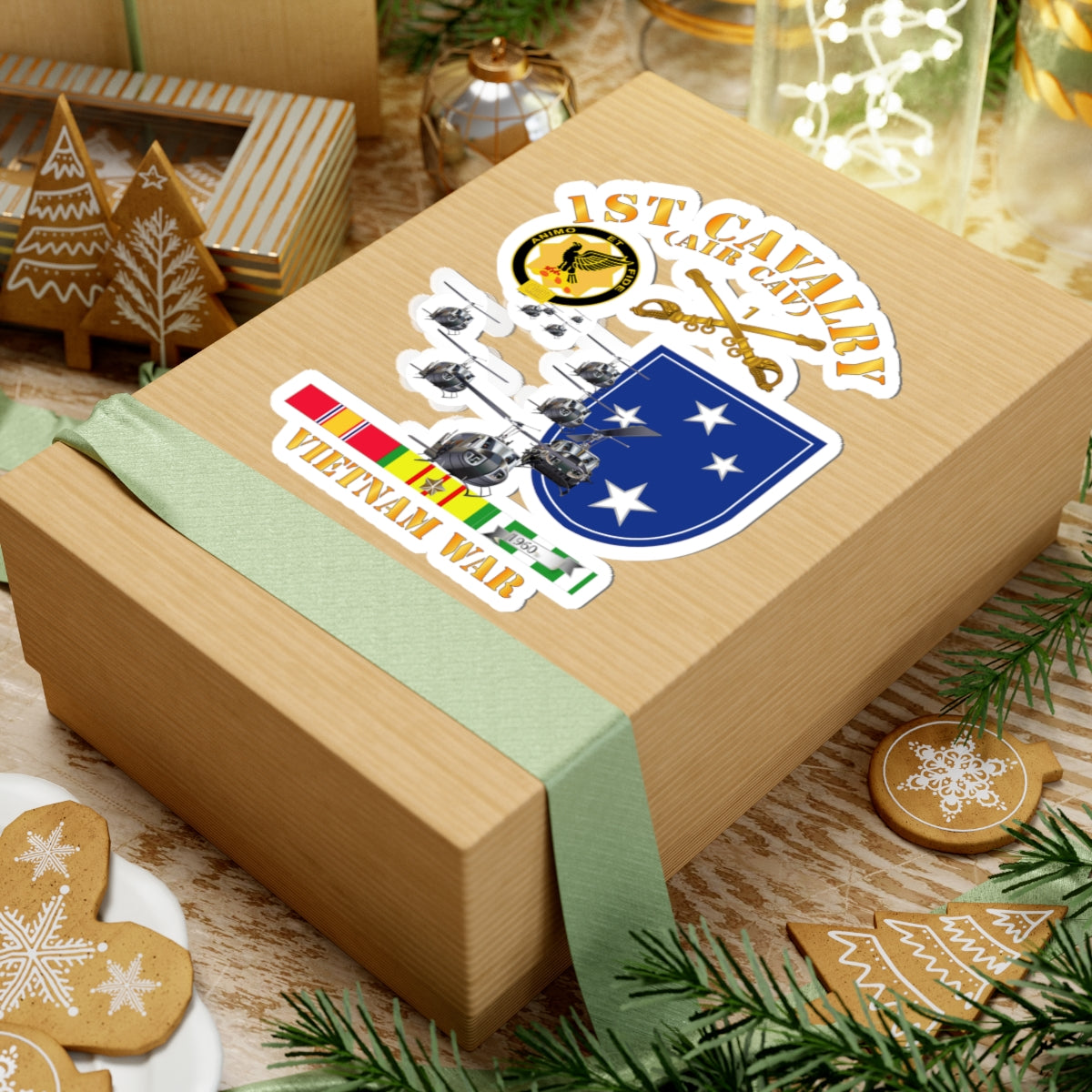 Kiss-Cut Stickers - 1st Cavalry (Air Cav) - 23rd Infantry Division w SVC