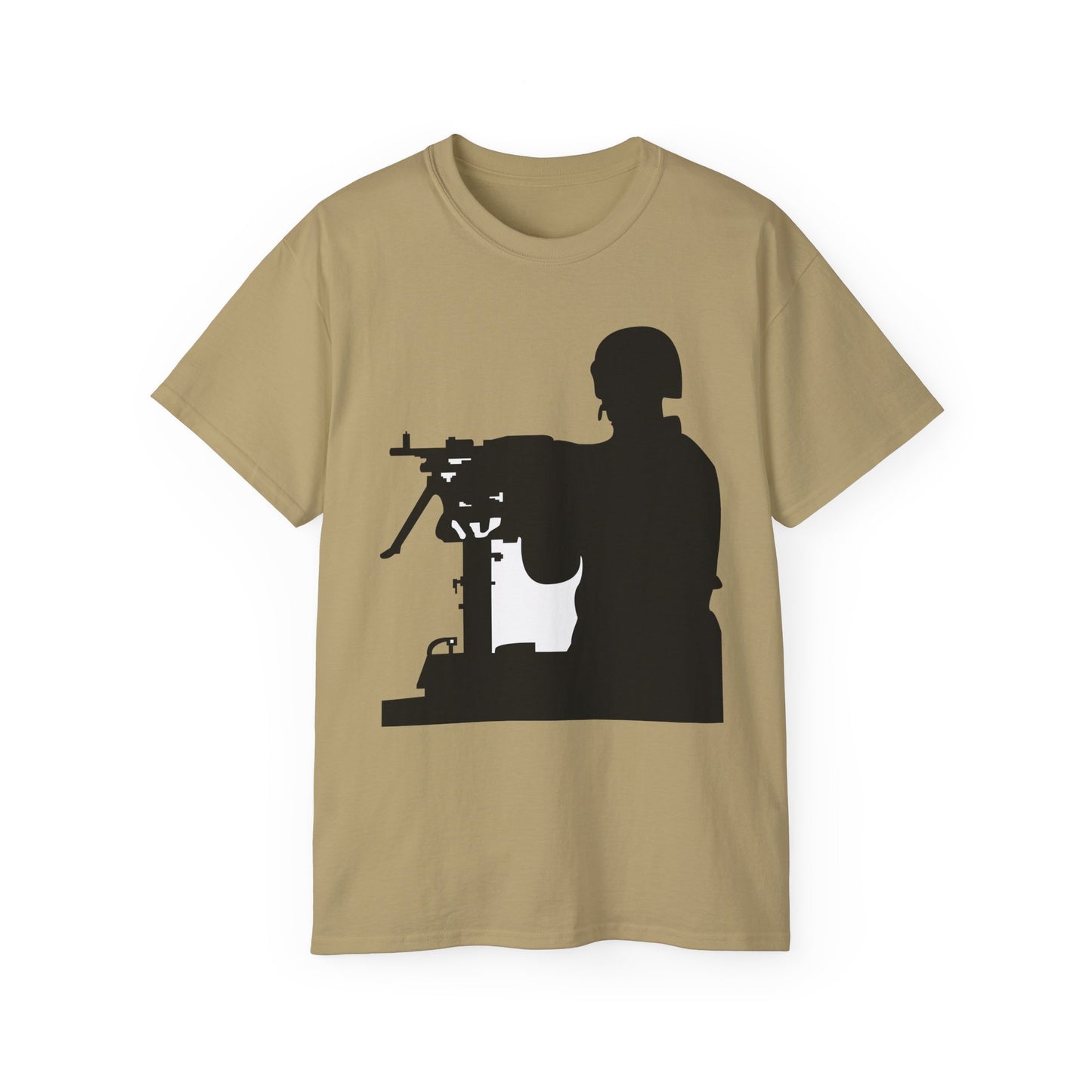 Unisex Ultra Cotton Tee - Army - Soldier - MG Vehicle Mounted - Silhouette X 300