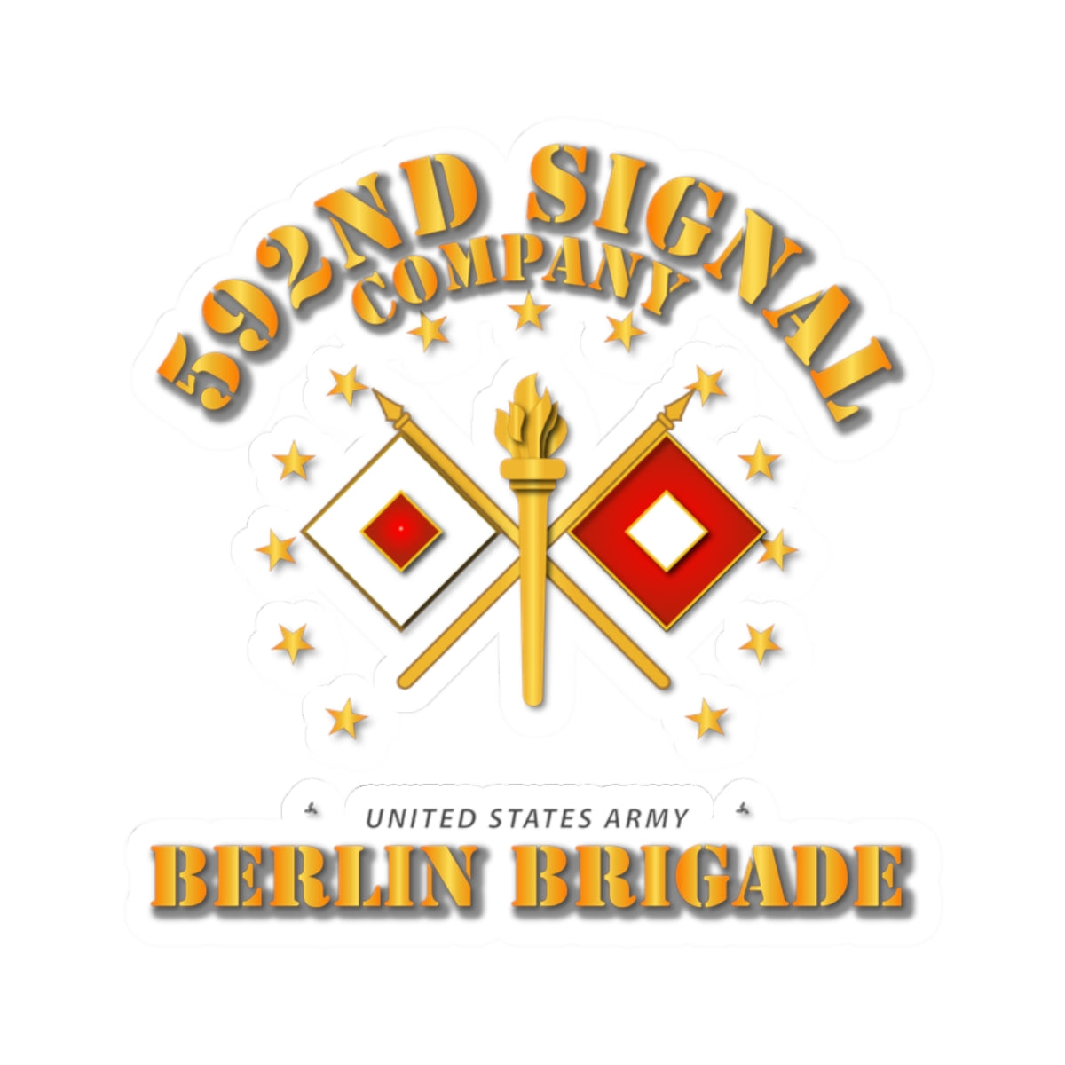 Kiss-Cut Stickers - 592d Signal Company - Berlin Brigade