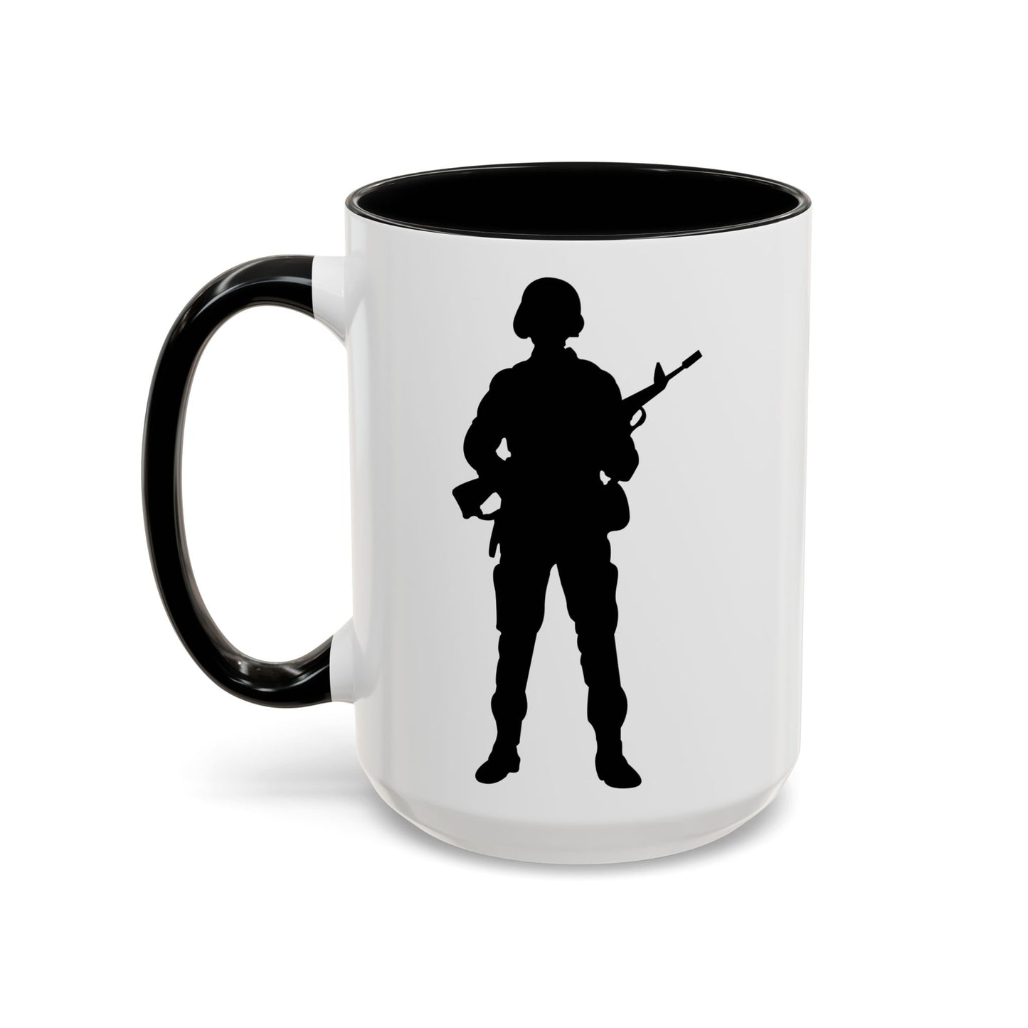 Accent Coffee Mug (11oz & 15oz) - Army - Soldier - Silhouette X 300