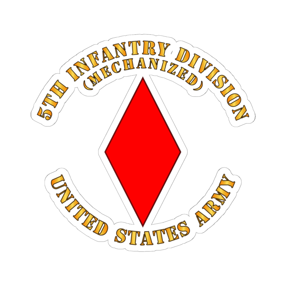 Kiss-Cut Stickers - 5th Infantry Division - US Army