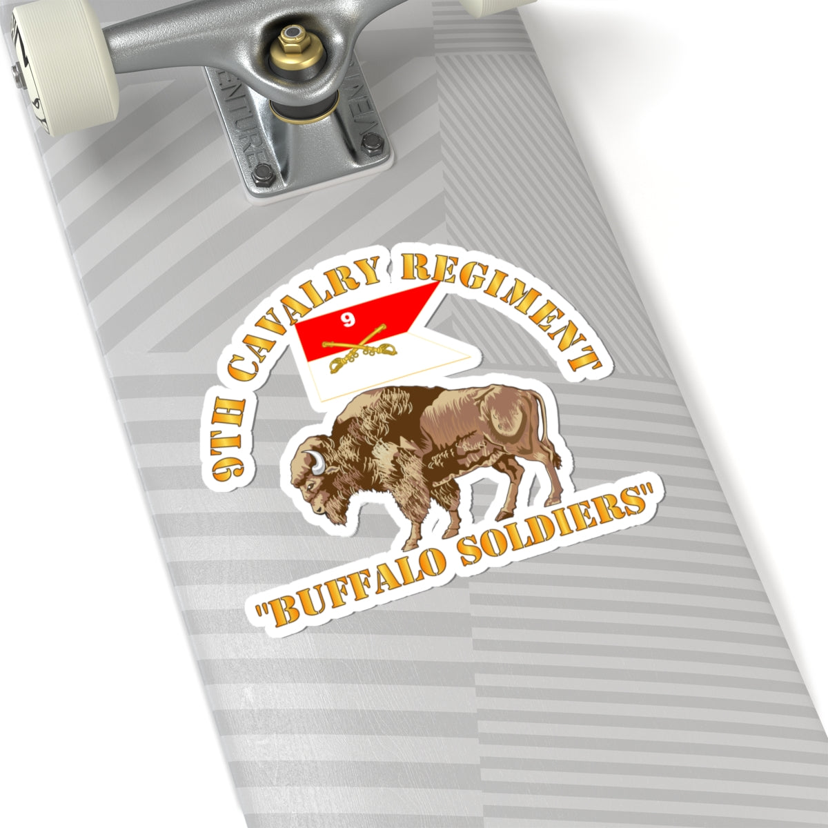 Kiss-Cut Stickers - 9th Cavalry Regiment - Buffalo Soldiers w 9th Cav Guidon