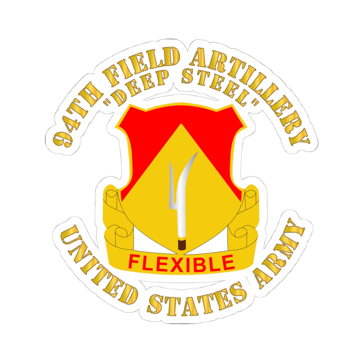 Kiss-Cut Stickers - 94th Field Artillery Regiment - Deep Steel
