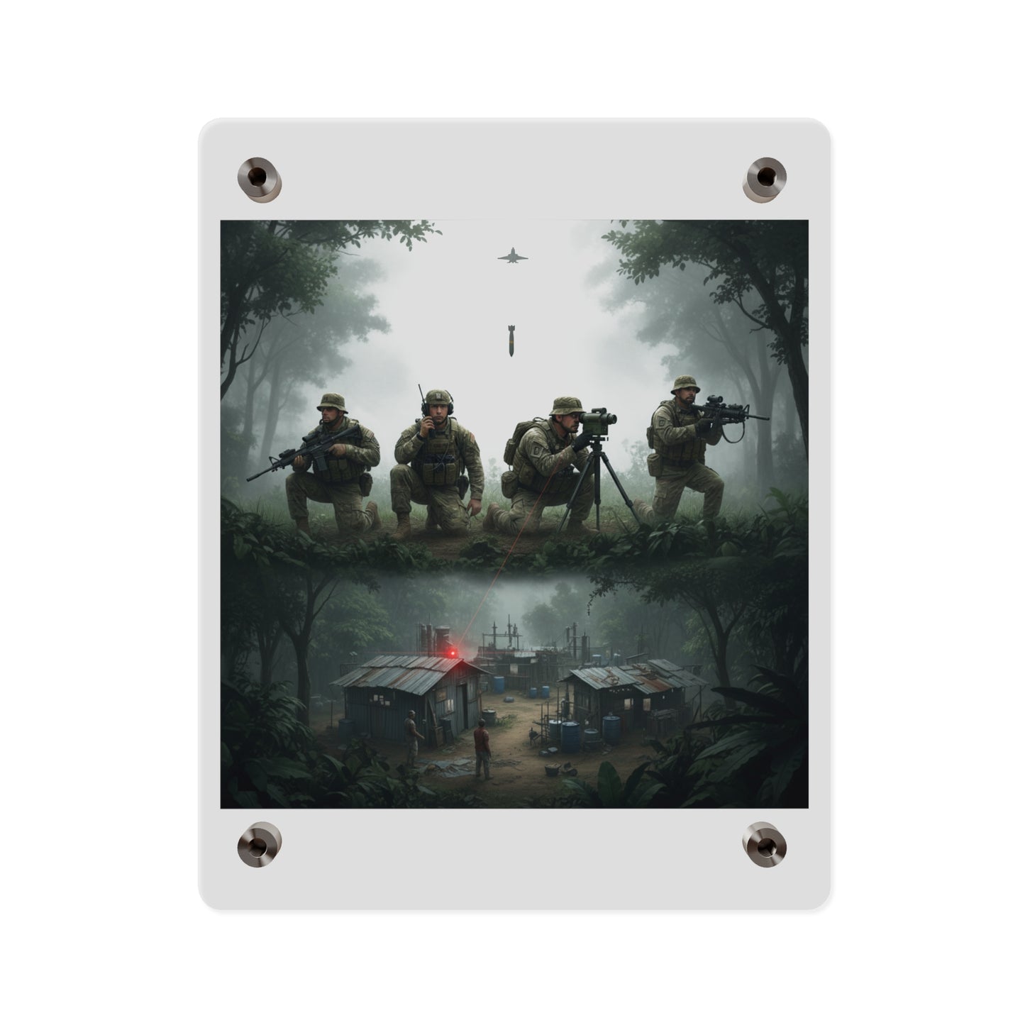 Acrylic Wall Art Panel - Jungle Drug Lab Destruction wo Explosions