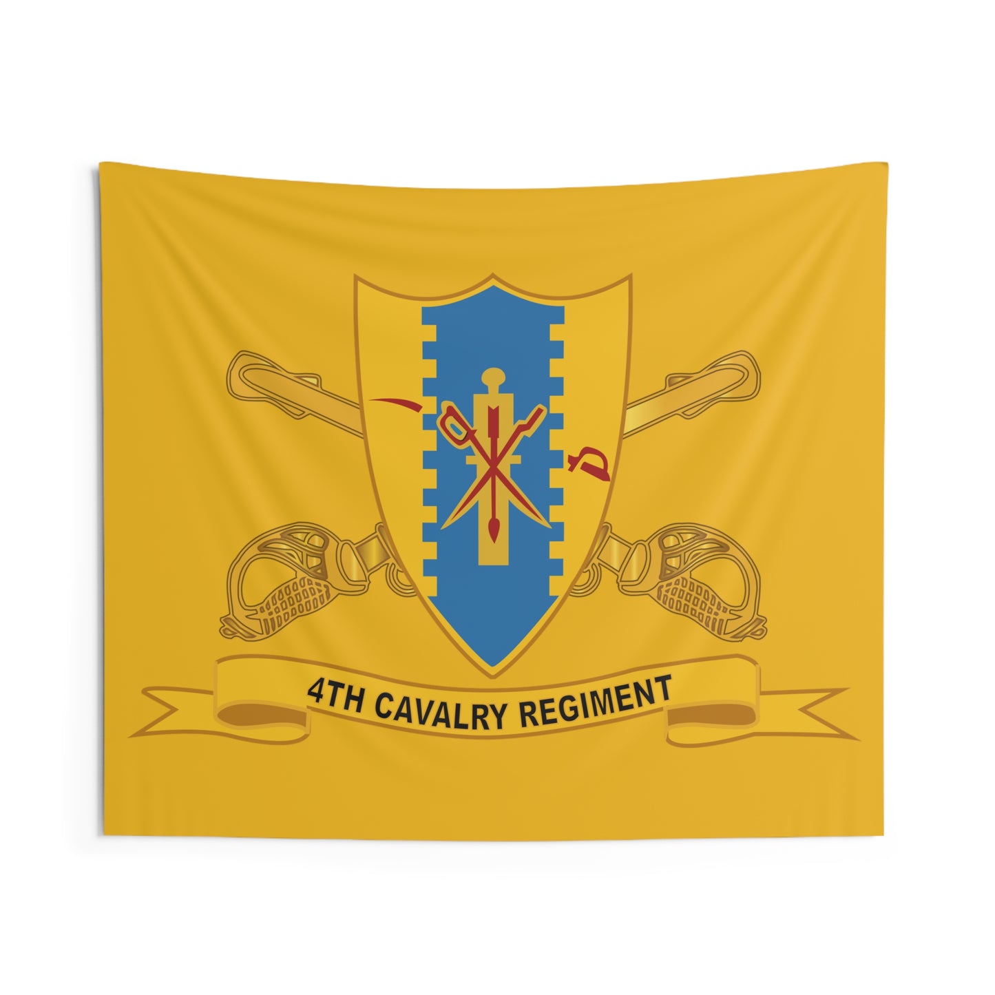 Indoor Wall Tapestry - Army - 4th Cavalry Regiment w Br - Ribbon