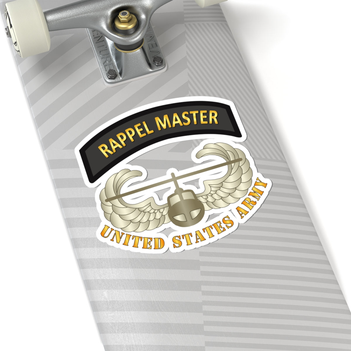 Kiss-Cut Stickers - Rappel Master Tab w Air Assault Badge - US Army