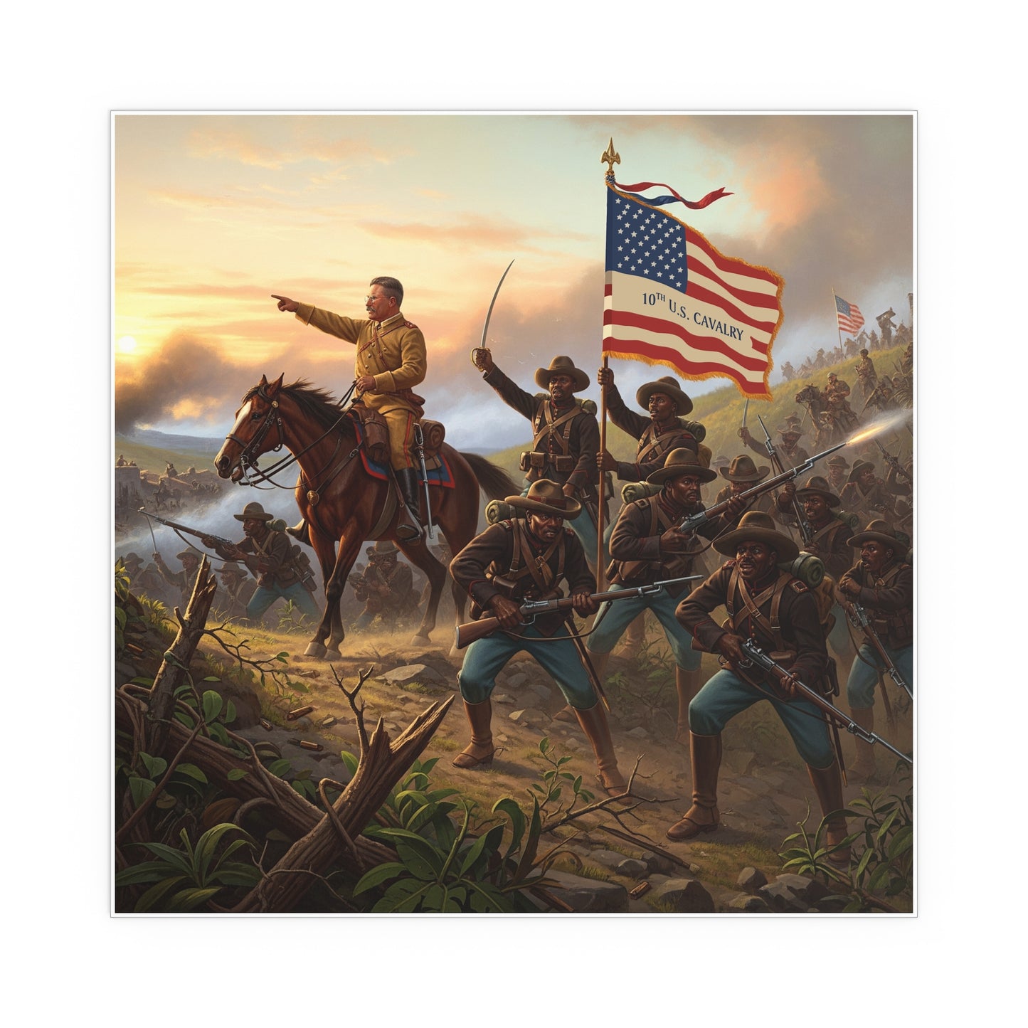 Indoor and Outdoor Silk Posters - Charge up JanJuan Hill