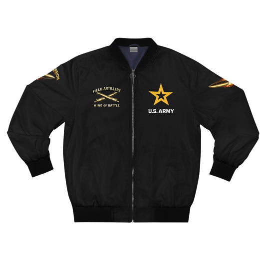 U.S. Army 'King of Battle' Bomber Jacket – 155mm Howitzer Field Artillery Military Jacket "King of Battle" Series
