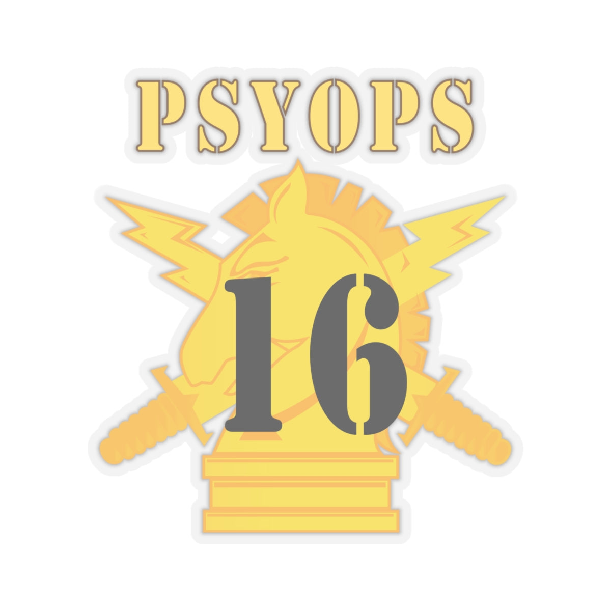 Kiss-Cut Stickers - PSYOPS w Branch Insignia - 16th Battalion Numeral