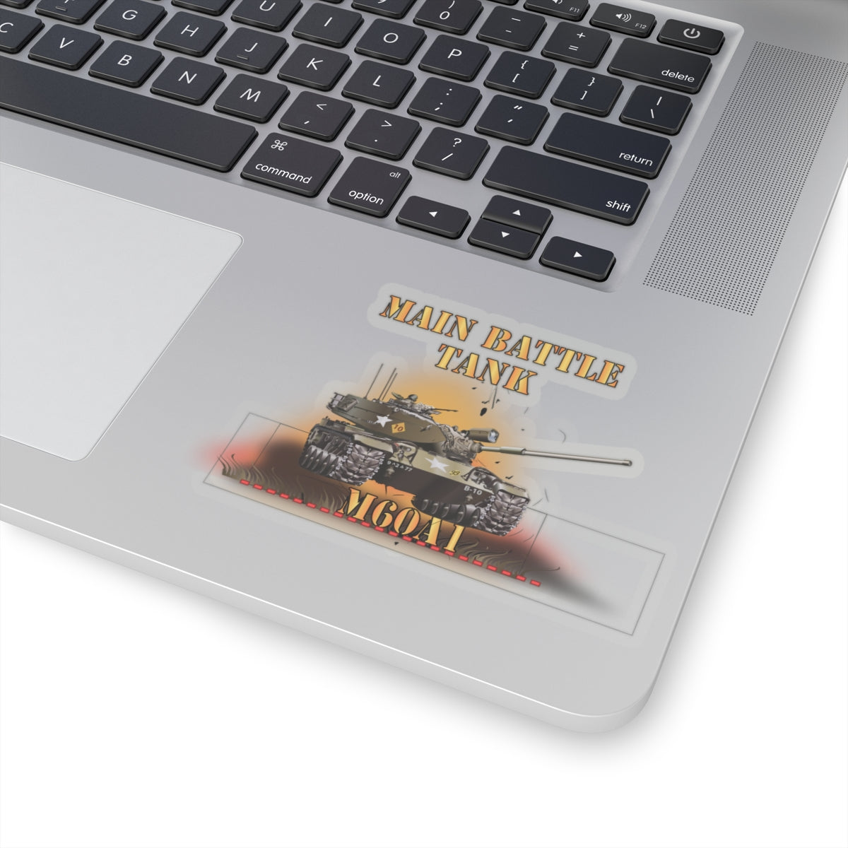 Kiss-Cut Stickers - Main Battle Tank - M60A1 w Fire- Right Face X 300