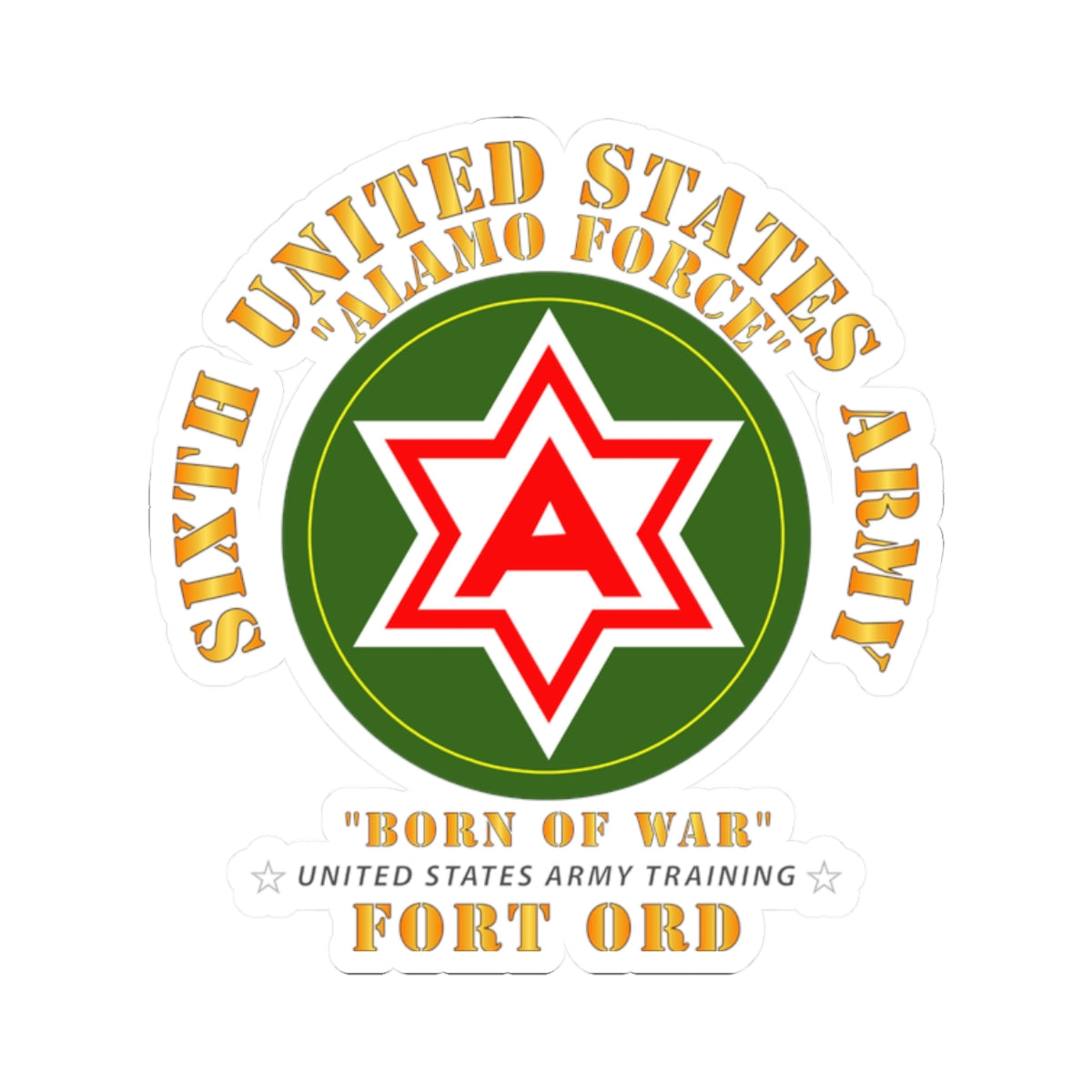Kiss-Cut Stickers - 6th United States Army - Fort Ord
