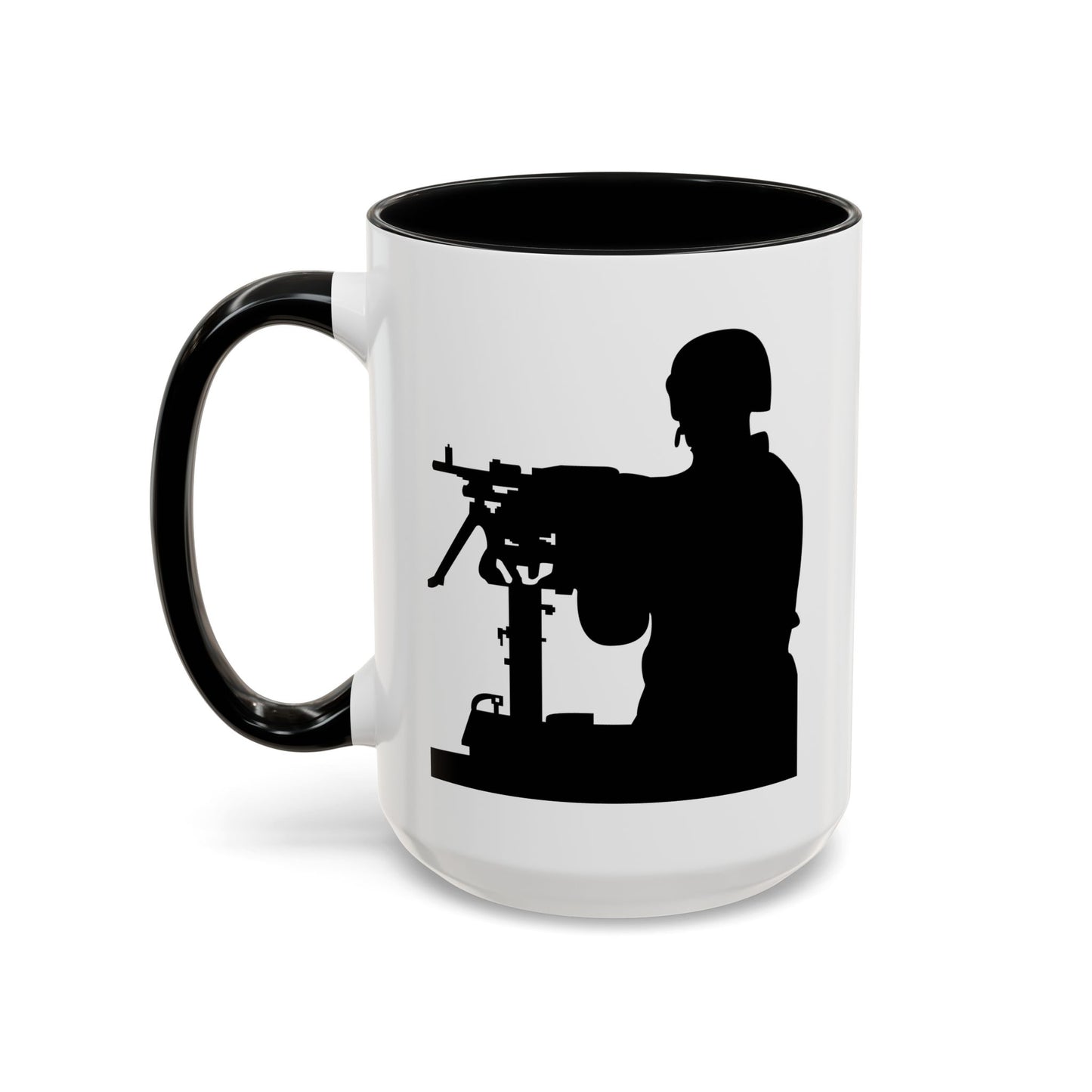 Accent Coffee Mug (11oz & 15oz) - Army - Soldier - MG Vehicle Mounted - Silhouette X 300