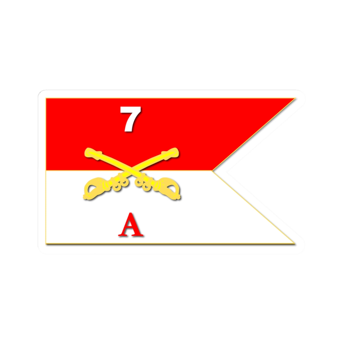 Kiss-Cut Stickers - A Co Guidon - 7th Cavalry