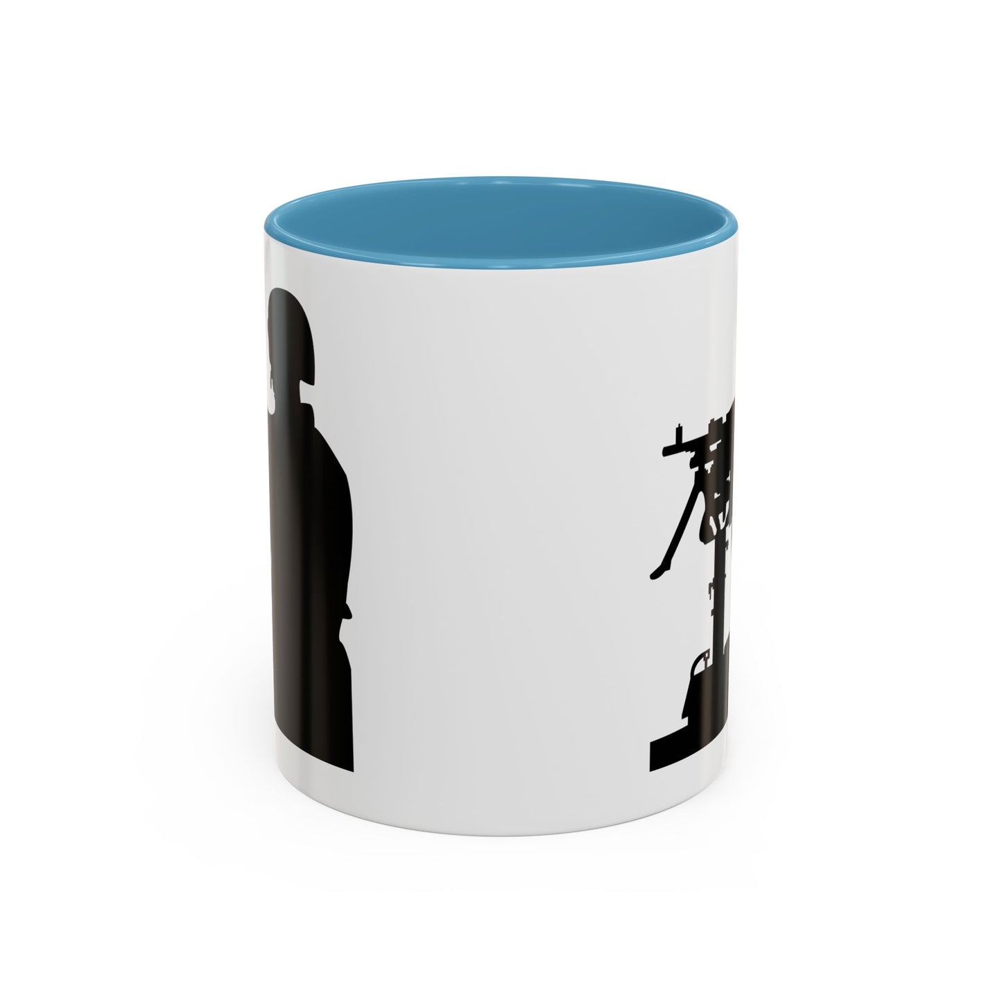 Accent Coffee Mug (11oz & 15oz) - Army - Soldier - MG Vehicle Mounted - Silhouette X 300