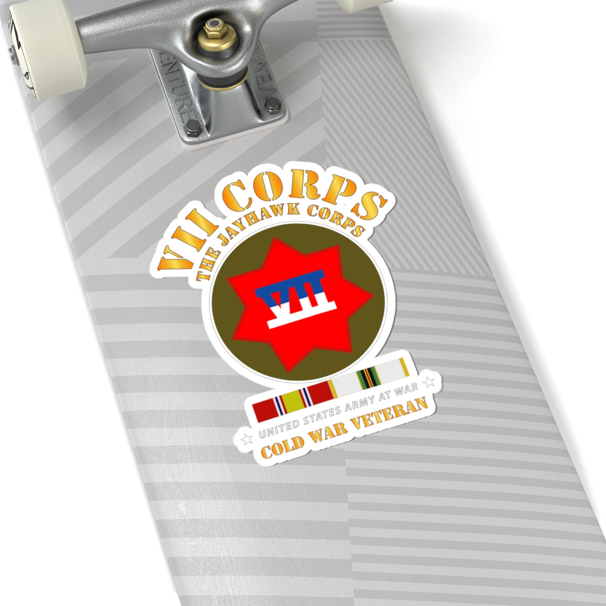 Kiss-Cut Stickers - VII Corps - The Jayhawk Corps - SSI w COLD WAR SVC X 300