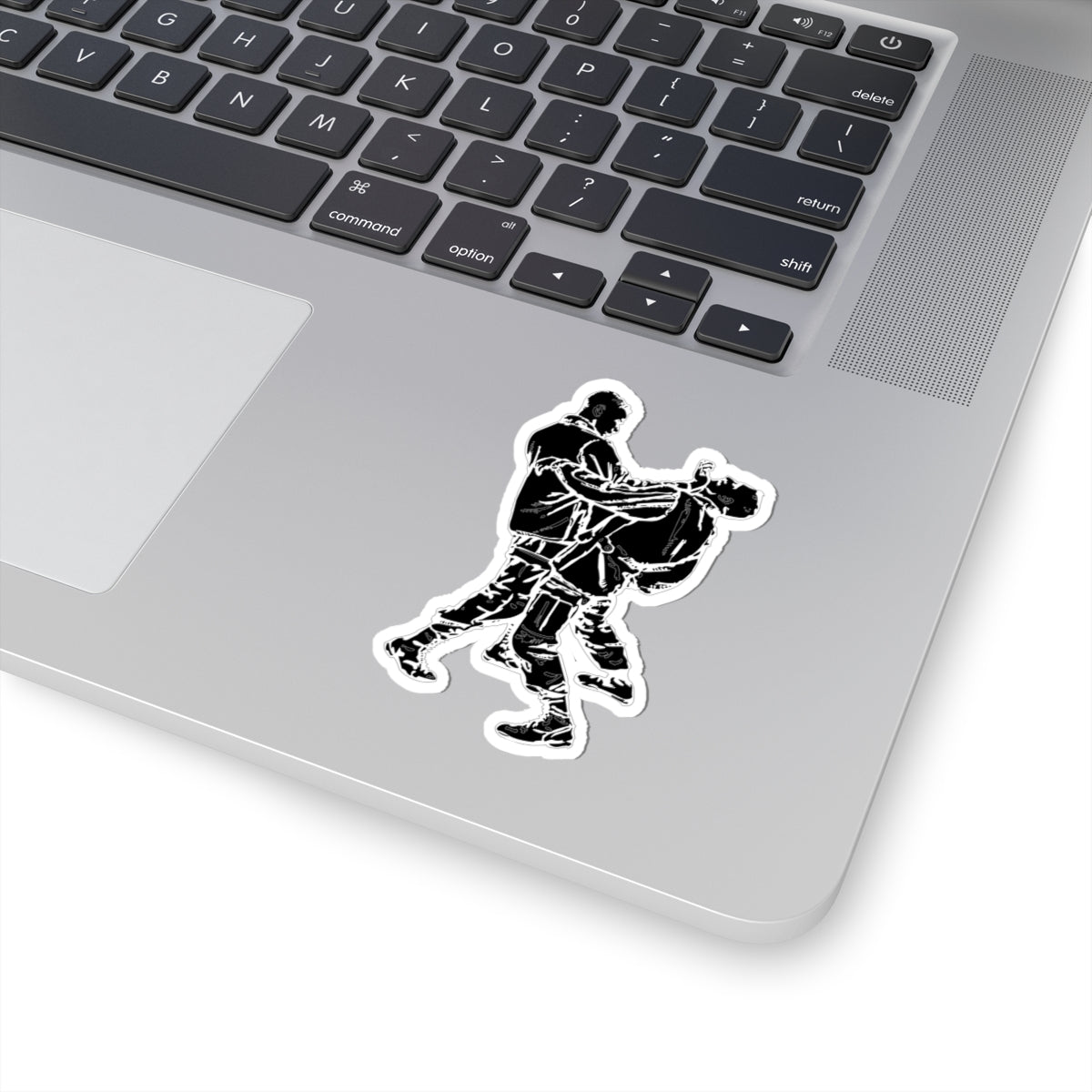 Kiss-Cut Stickers - Palm-Heel Strike to Chin - BW X 300
