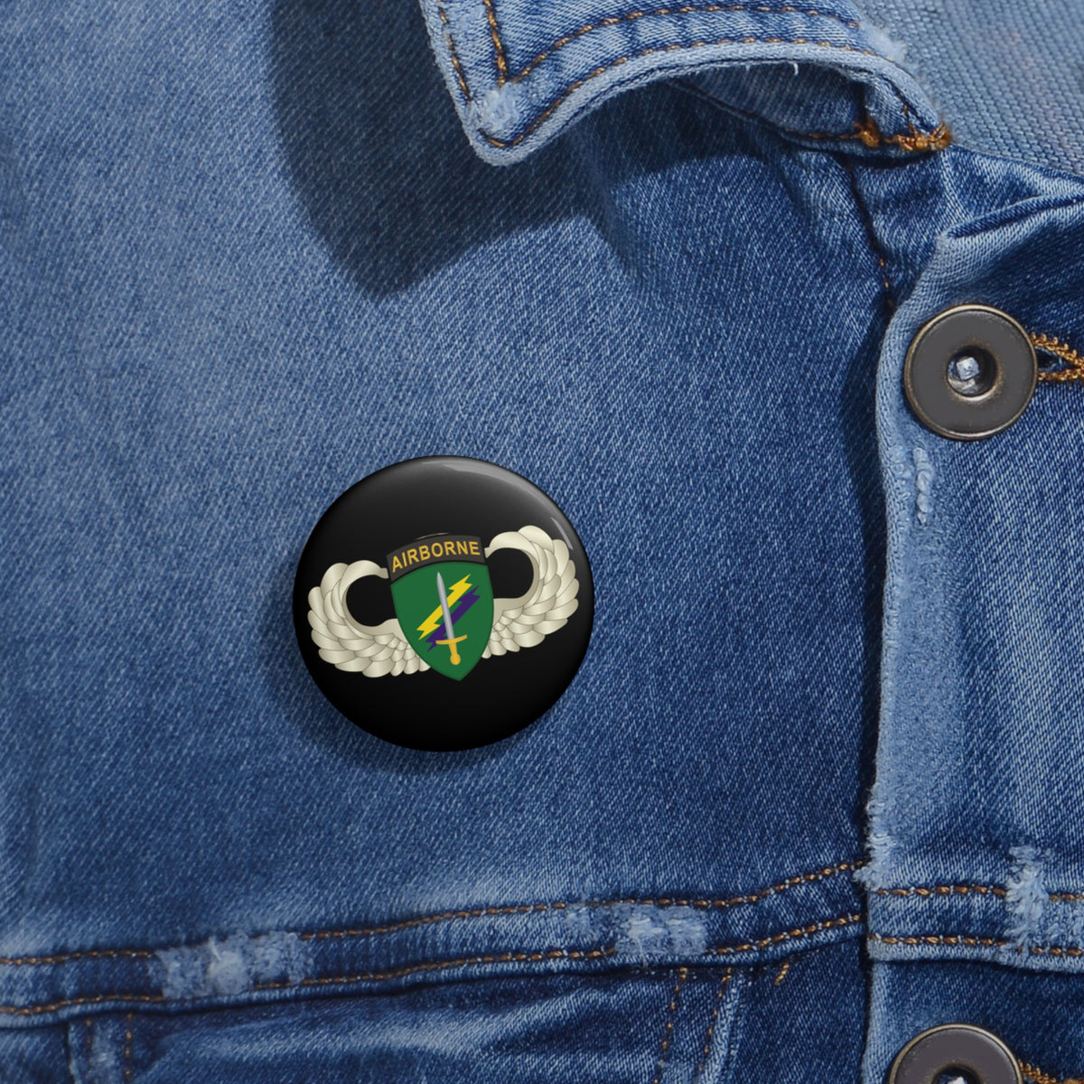 Team Button Army Custom Pin Buttons - Army - USACAPOC Wings – Army Stickers