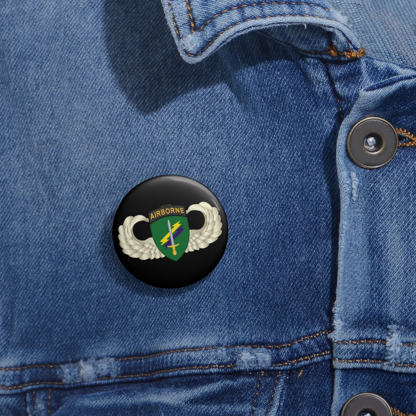 Custom Pin Buttons - Army - USACAPOC Wings