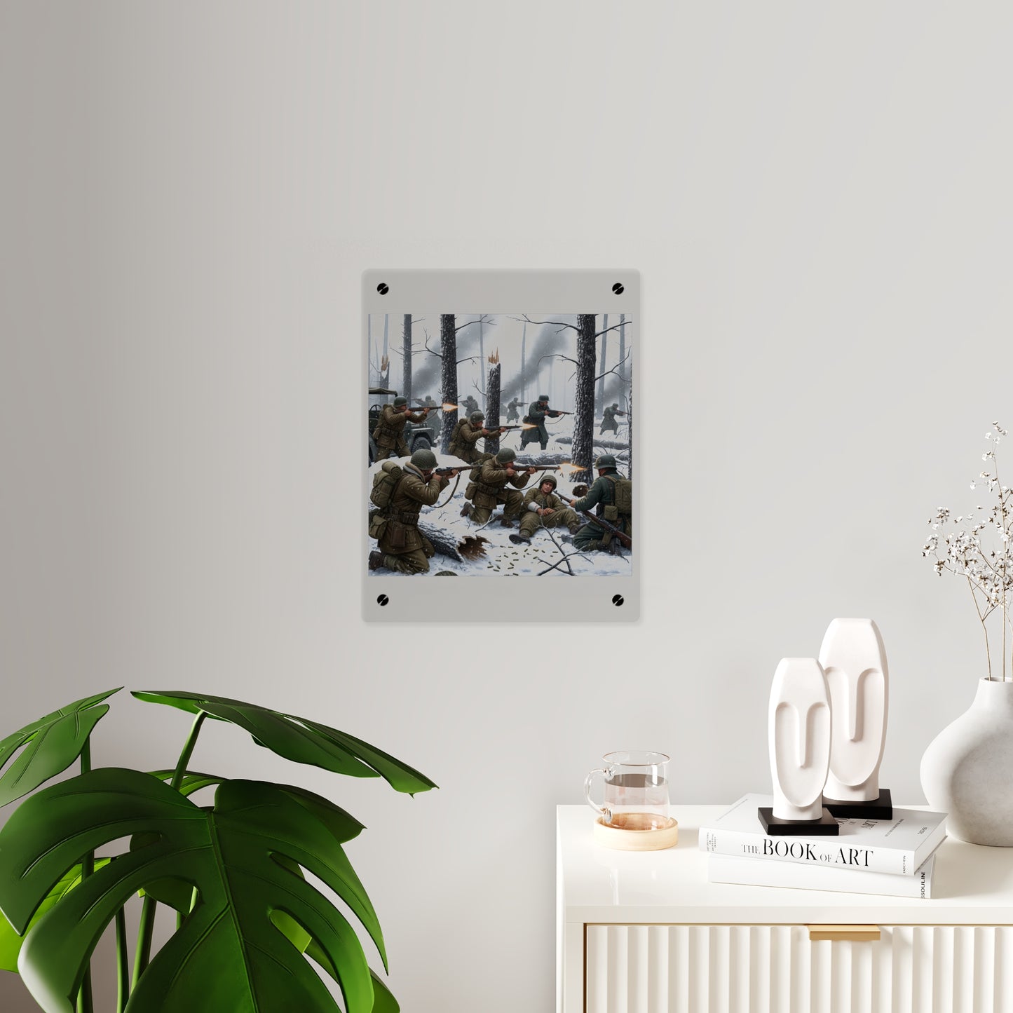 Acrylic Wall Art Panel - 101st Airborne Division fighting the German Army at the Battle of Bastogne