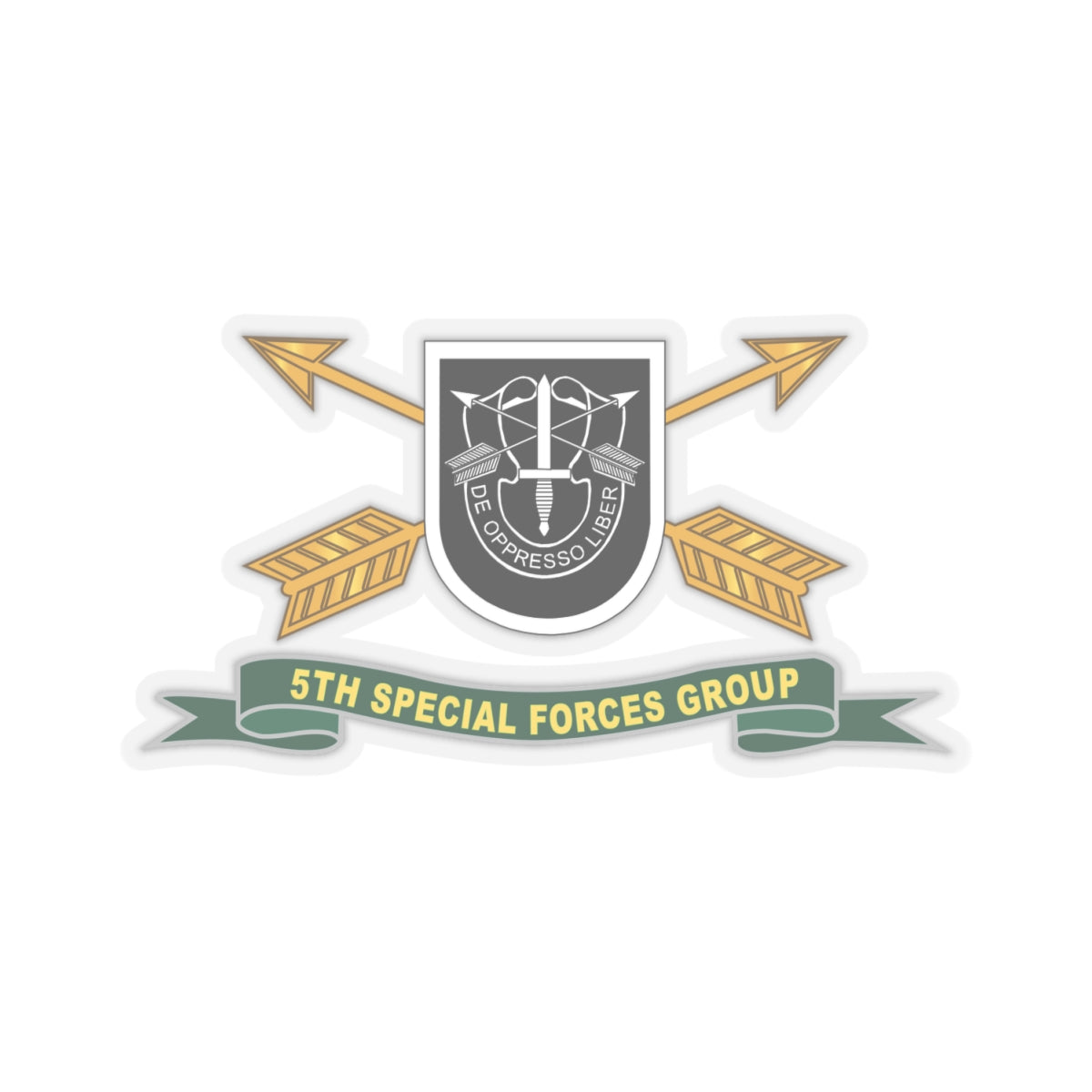 Kiss-Cut Stickers - 5th Special Forces Group - Flash w Br - Ribbon X 300