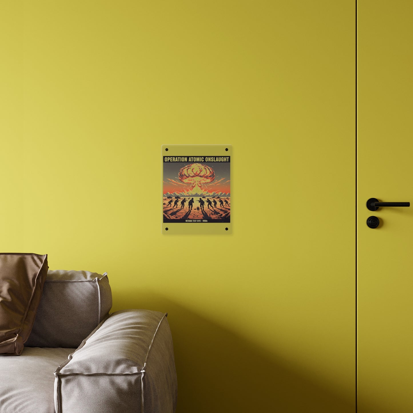 Acrylic Wall Art Panel - Atomic Testing in Nevada Desert Operation Fury - Toward the attack