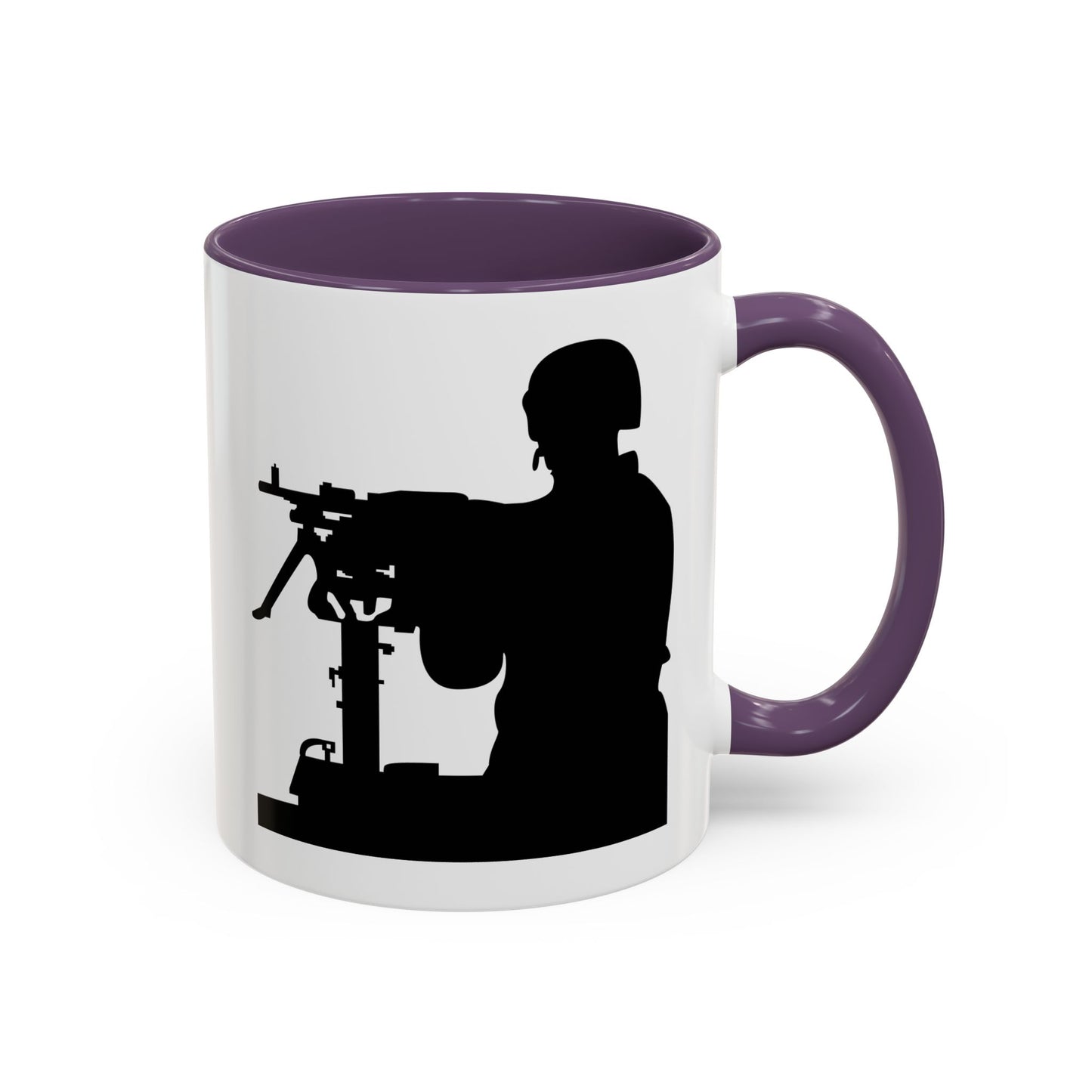 Accent Coffee Mug (11oz & 15oz) - Army - Soldier - MG Vehicle Mounted - Silhouette X 300