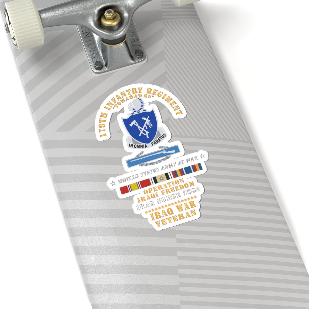 Kiss-Cut Stickers - 179th Infantry Regiment - Tomahawks - Iraq Surge 2008 w CIB - OIF - IRAQ SVC X 300