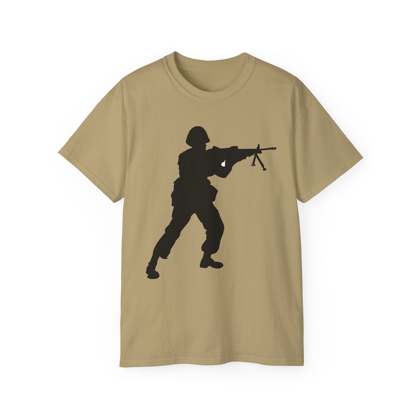 Unisex Ultra Cotton Tee - Army - Soldier - MG Assault - Silhouette X 300