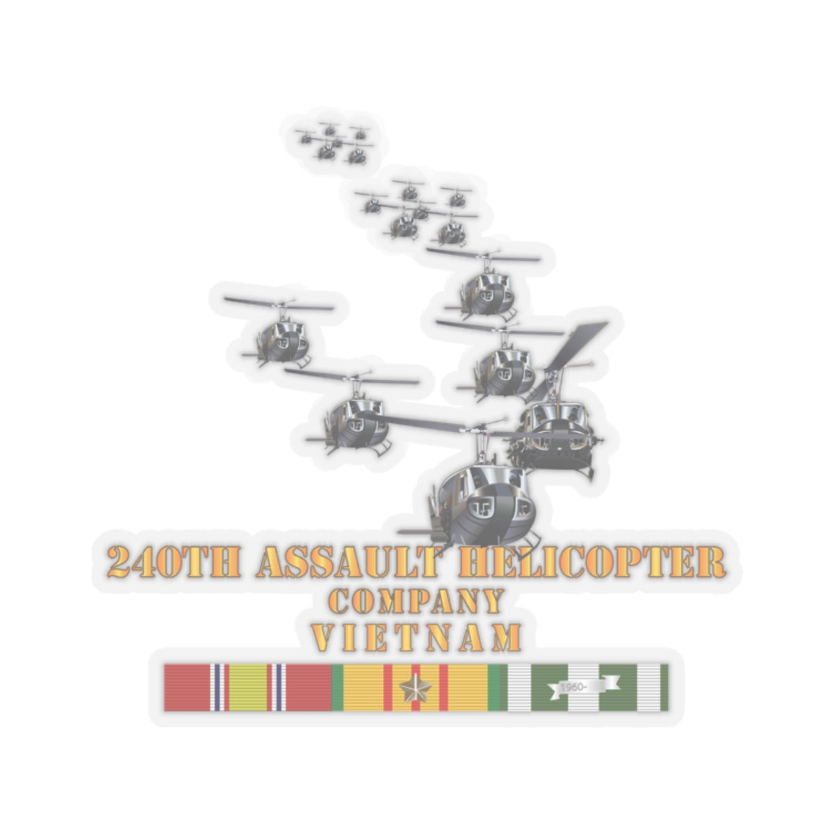 Kiss-Cut Stickers - 240th Assault Helicopter Co w VN SVC V1